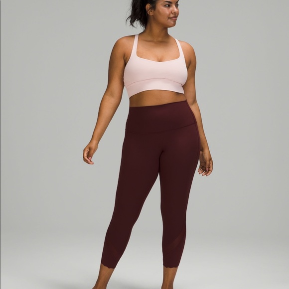 Lulu wunder under scalloped hem 23” red merlot leggings NWT size 4 - Picture 4 of 4